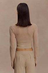 Brionee Silk Blend Knit Top - Sand